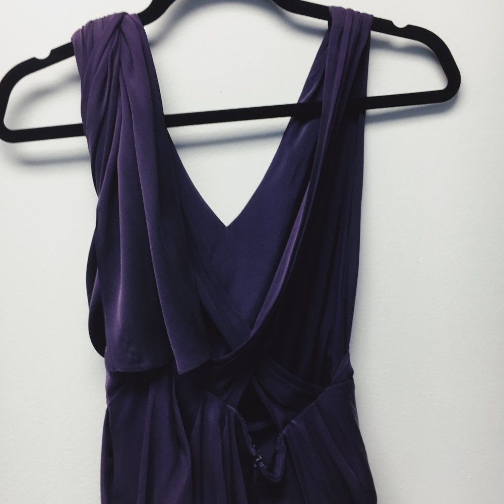 Alice and Olivia Deep Purple Sleeveless Mini Dress